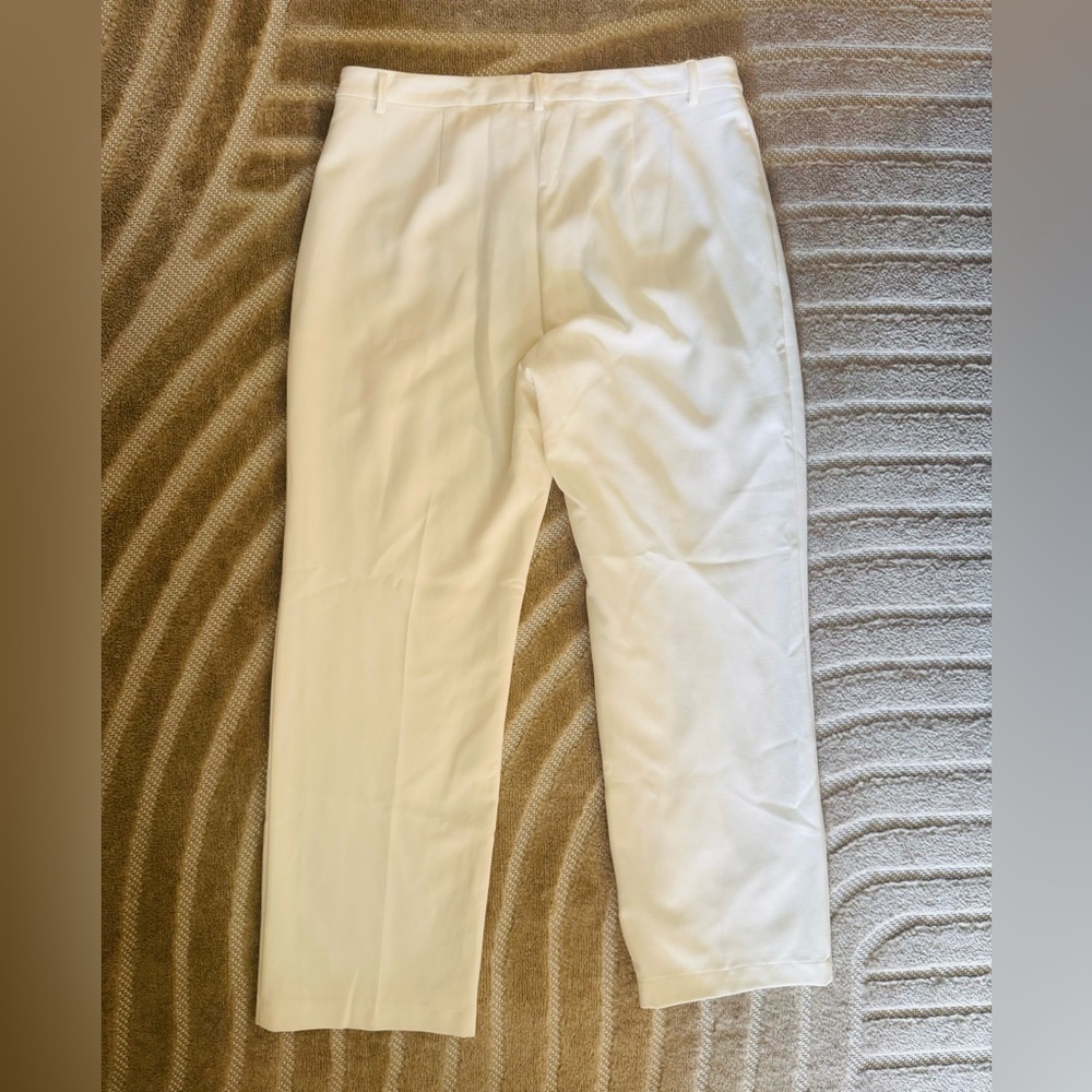 Lilly Pulitzer Lyndie High Rise Coconut White Straight Leg Pants Size 14 - Picture 6 of 7